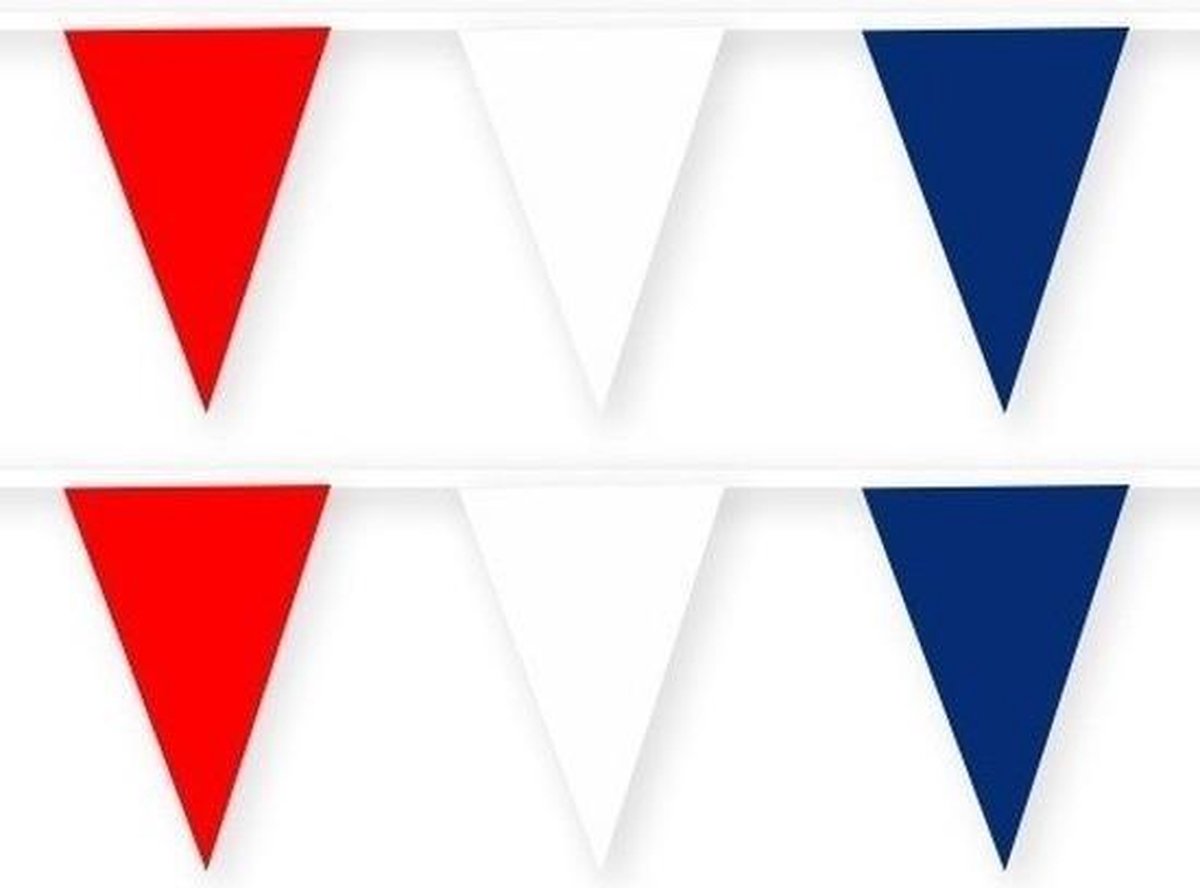 2x Australie stoffen vlaggenlijnen/slingers 10 meter van katoen - Landen feestartikelen versiering - WK duurzame herbruikbare slinger rood/wit/blauw van stof