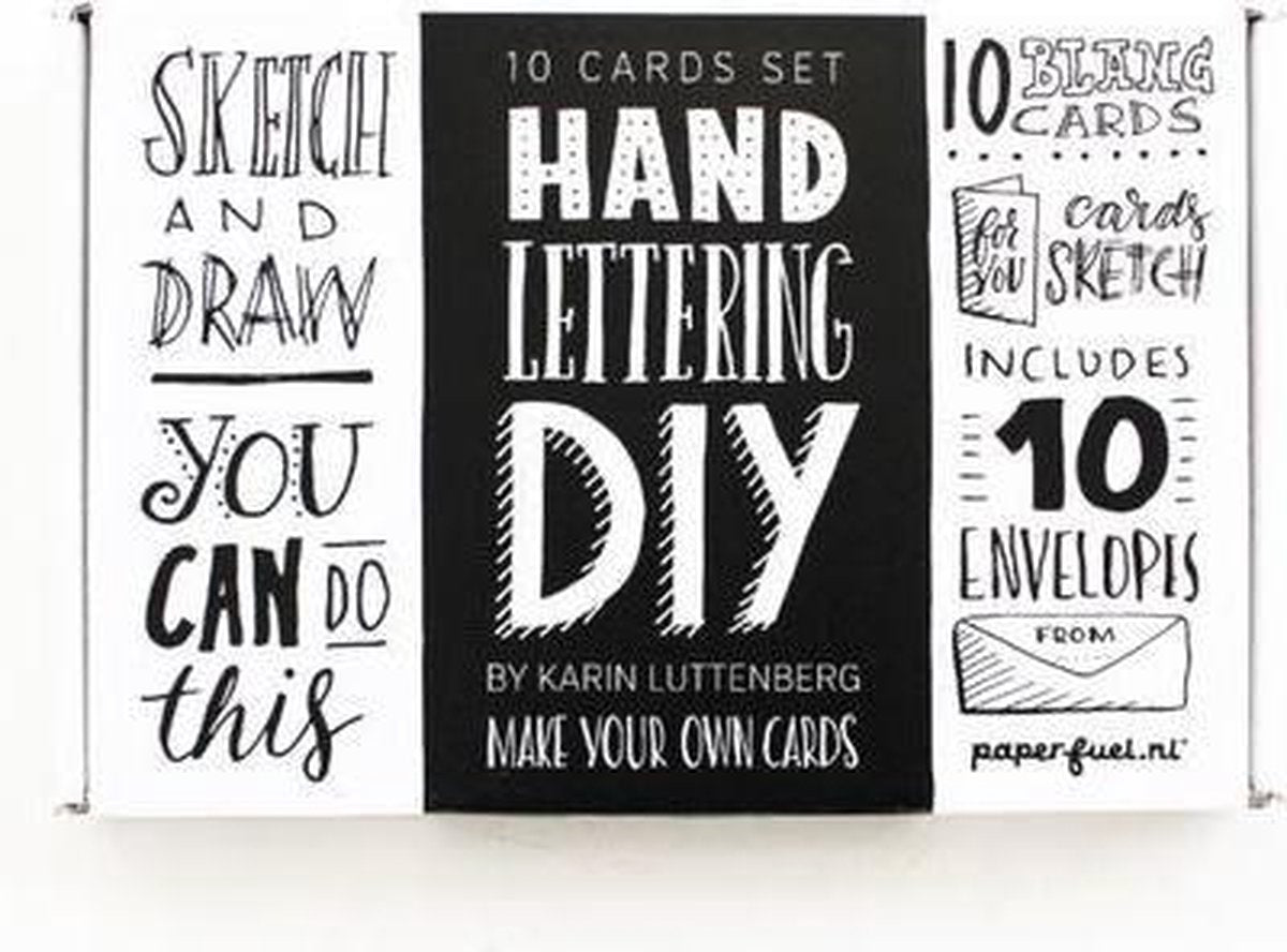 Paperfuel handletteringset 10 cards met enveloppen