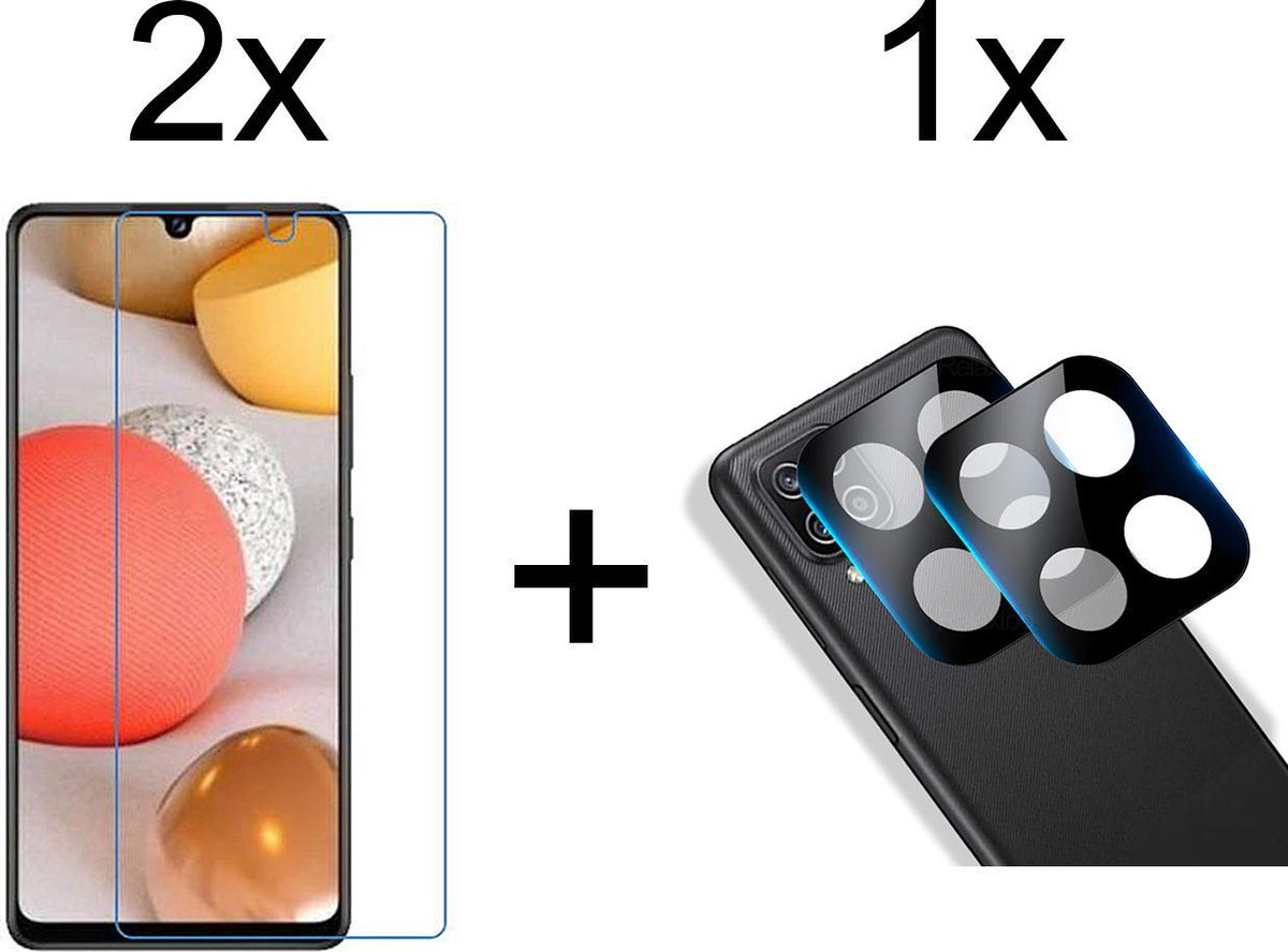 Beschermglas Samsung A42 Screenprotector 2 stuks - Samsung Galaxy A42 Screenprotector - Samsung A42 Screen Protector Camera - 1 stuk