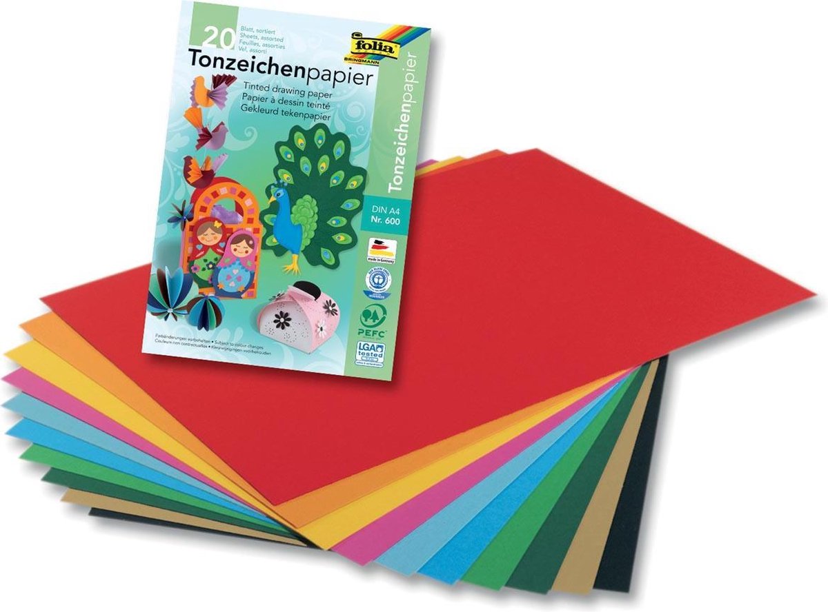 19x Folia gekleurd tekenpapier