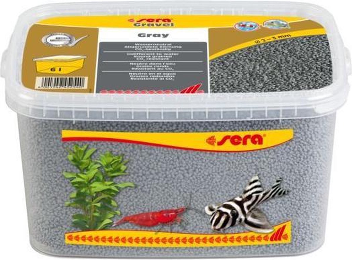 Sera Gravel Gray - Inhoud: 3 liter - Aquarium grind bodem