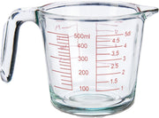 Glazen maatbeker 500 ml 10 x 12 x 18 cm - Maatbekers van glas - Vloeistoffen afmeten