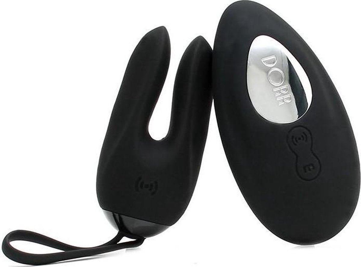 Dorr rabbit vibrerend eitje + opleg vibrator OZZY - zwart