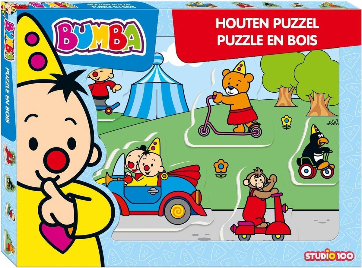 Bumba houten puzzel met dikke stukken voertuigen - Puzzel