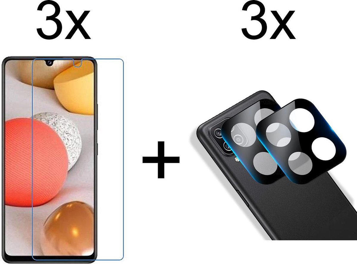 Beschermglas Samsung A42 Screenprotector 3 stuks - Samsung Galaxy A42 Screenprotector - Samsung A42 Screen Protector Camera - 3 stuks