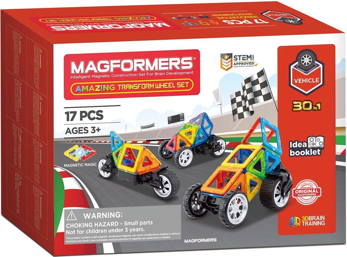Magformers Amazing Transformer Wheel Set - 17 stuks - magnetisch speelgoed