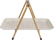 Dulaire Etagere Klein Rechthoek Wit/Goud 21 cm
