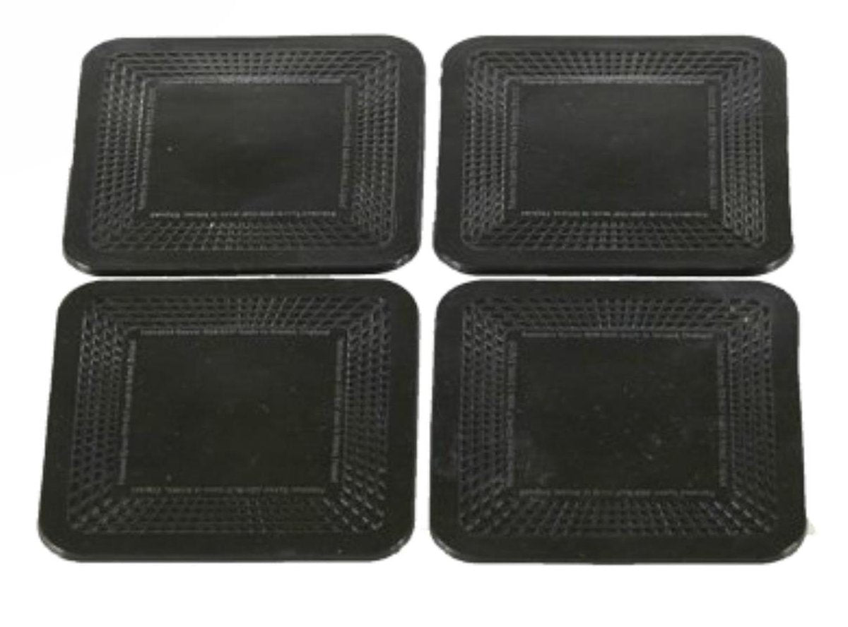 Antislip onderzetters set 4 zwart 9x9 cm