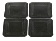 Antislip onderzetters set 4 zwart 9x9 cm