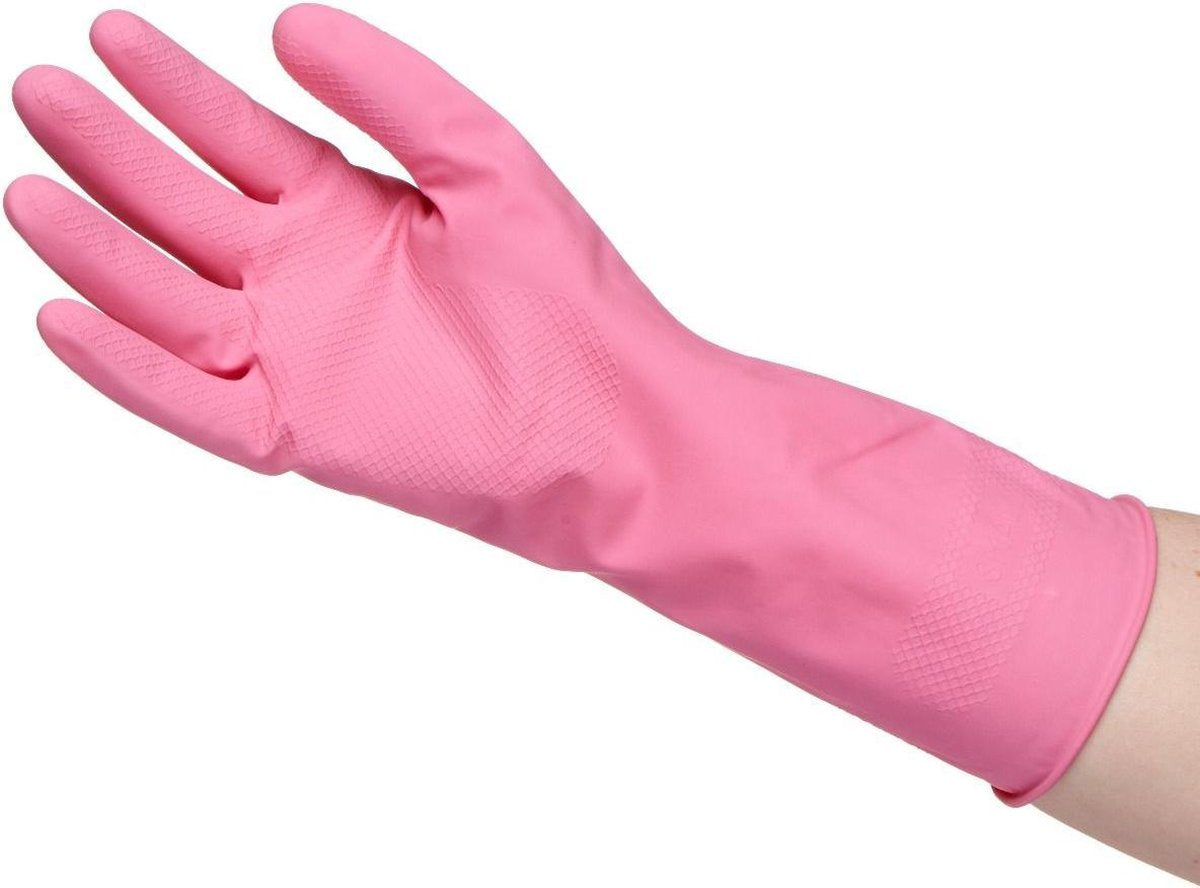 GV8131-PK-S Professionele herbruikbare rubberen handschoenen -Small - Roze