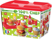 écoiffier 100% Chef: Hamburgerset 25-delig