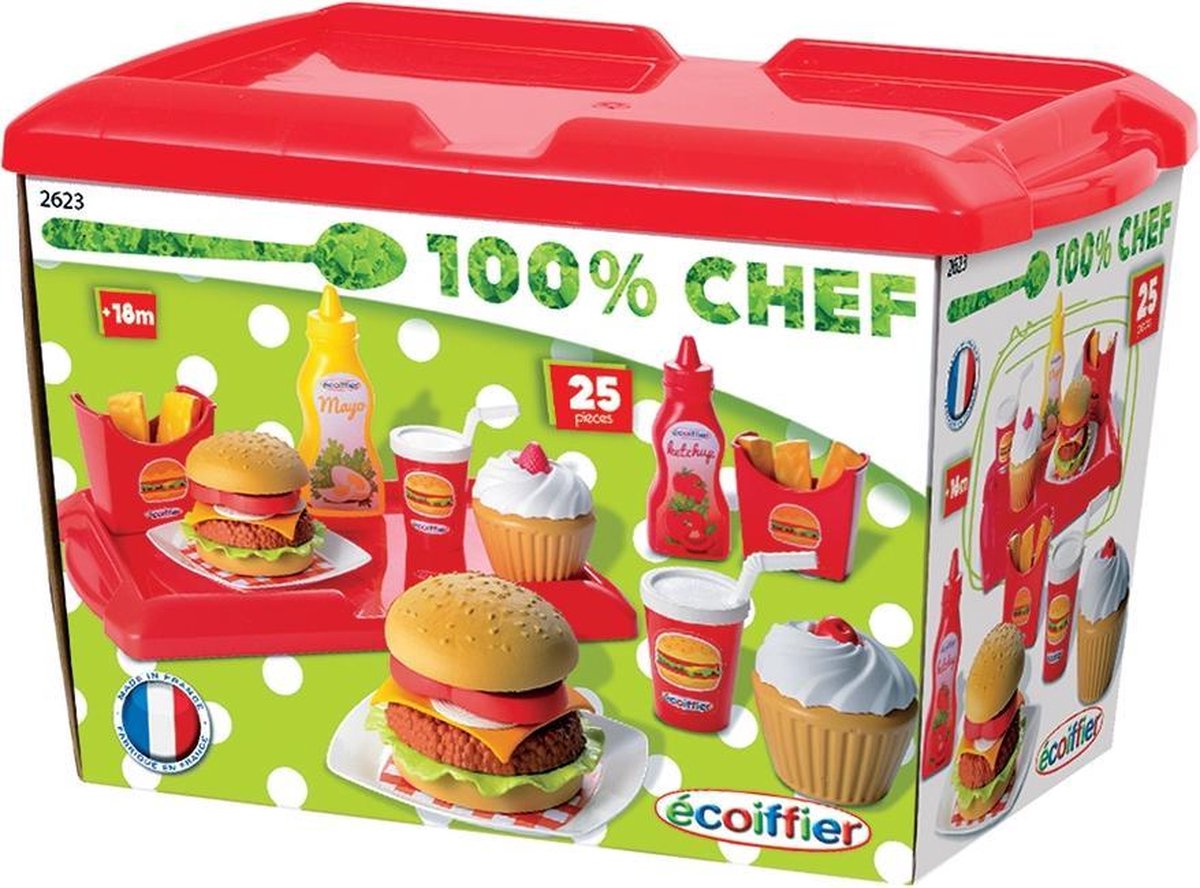 écoiffier 100% Chef: Hamburgerset 25-delig