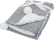 Soft Touch Babydeken Sterren Pompom 75 X 100 Cm Blauw