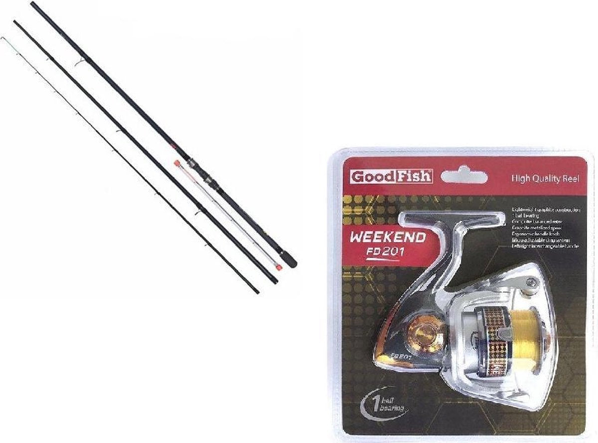 Method Feederset - Robinson 3.60m Diagonal Hengel - Goodfish Weekend FD301 Molen - Incl. Nylon