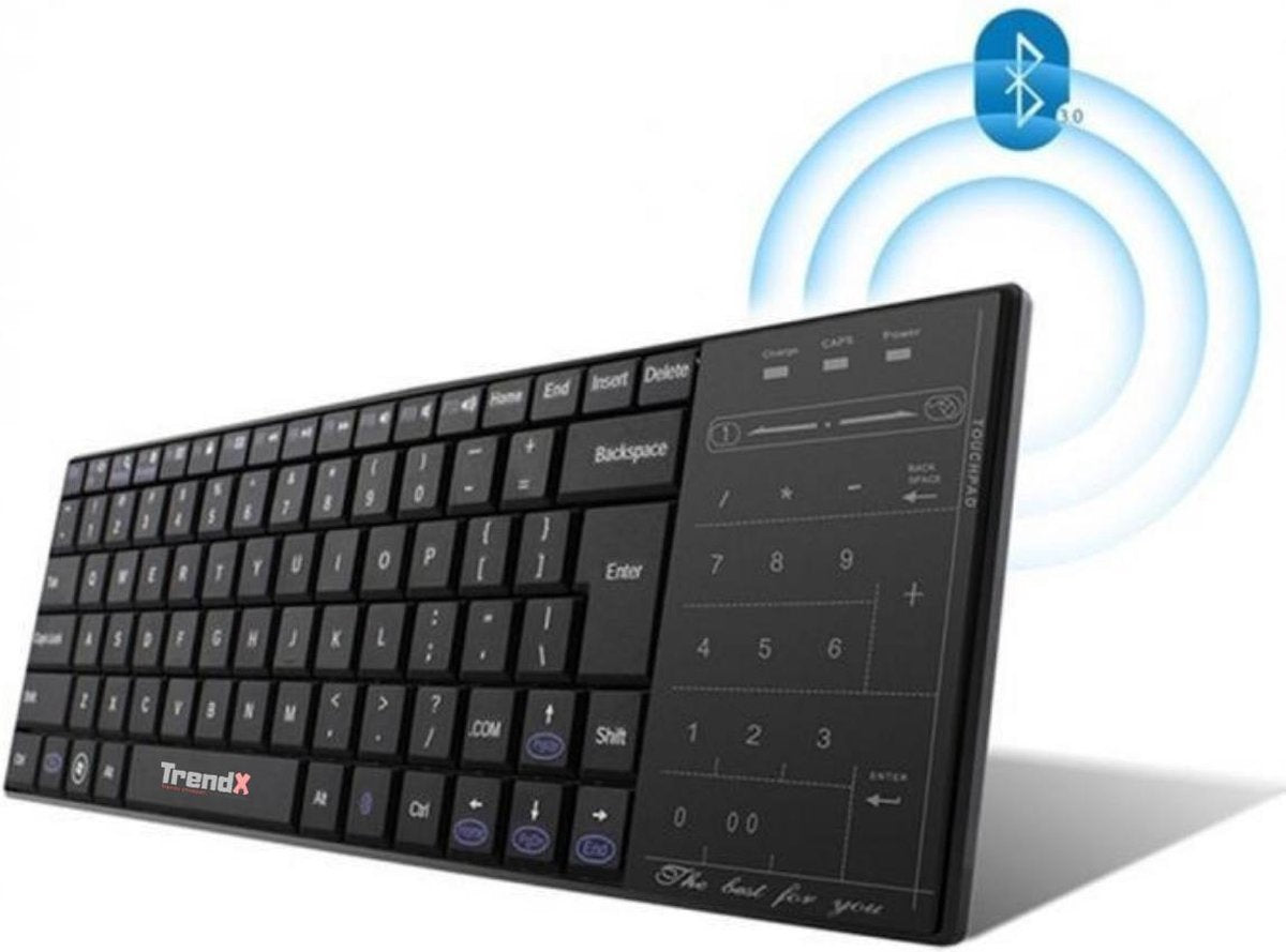 Draadloze Multimedia Toetsenbord - Aanraken Oplaadbare Bluetooth Toetsenbord met Muis voor PC