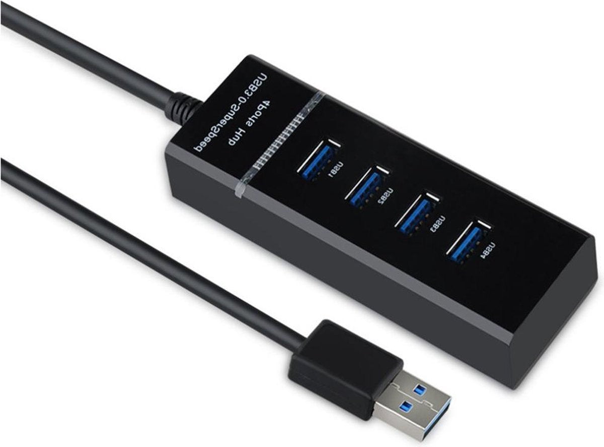 Garpex® High Speed USB 3.1 4 Port USB 3.0 Hub for PC Laptop Tablet - Black