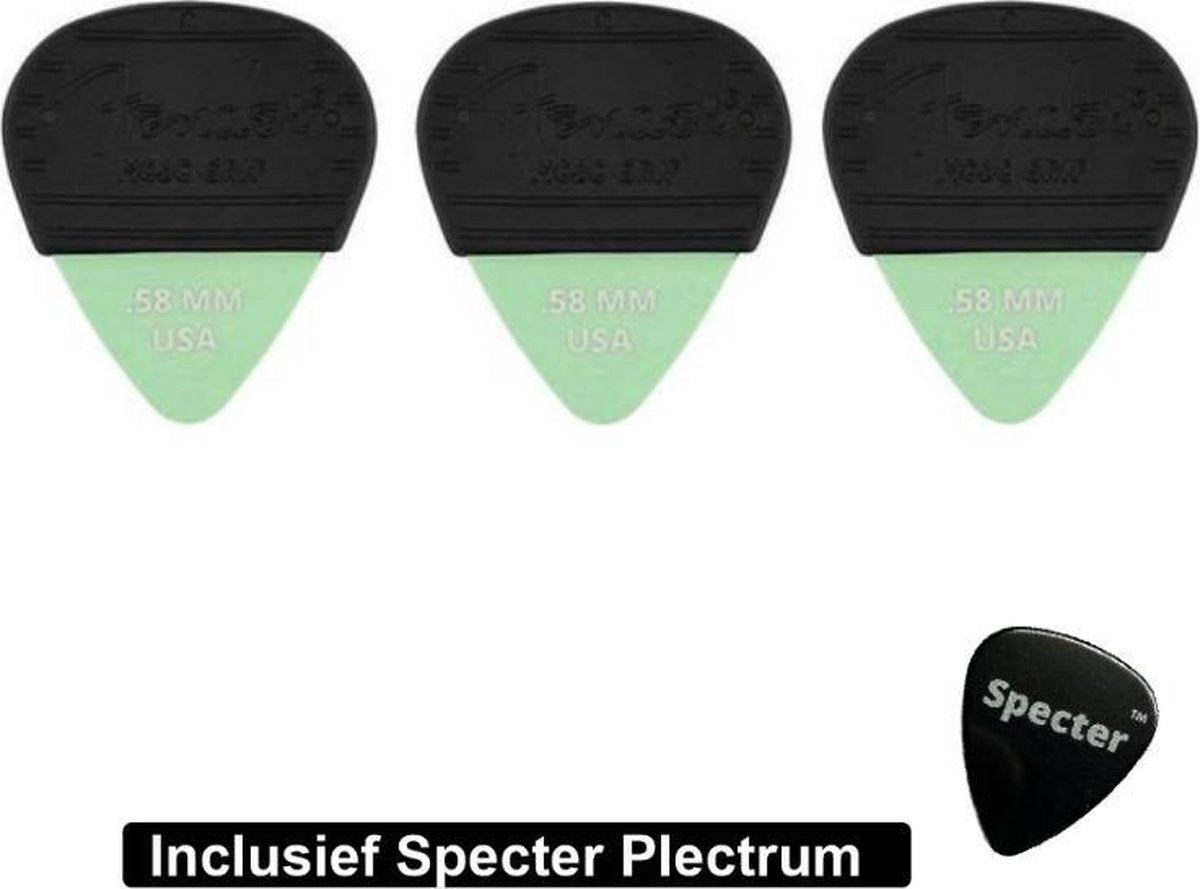 Fender Mojo Grip Plectrums 3 pack met Specter Plectrum