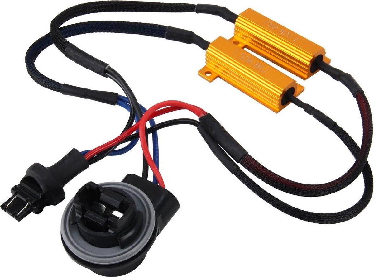 2 STUKS 3157 Auto Canbus Fout Canceller Decoder Belastingsweerstand LED 50W 8 Ohm Geen knipperend Decoder Hittebestendigheid Aluminium behuizing Koellichaam Hoog vermogen Metaal Shell Weerstand