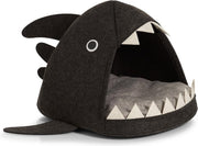 Zeller "Shark" kattenmand | mand voor de kat 45 x 38 x 32cm | zwart | haai kattenbed | poes poezen mand | katten bed met afwasbaar kussen | stof dierenmand