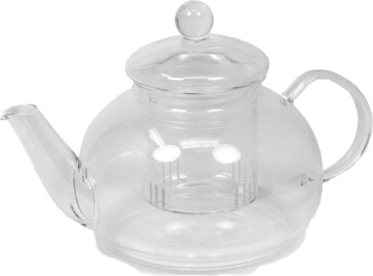 Glazen theepot met thee filter/infuser 800 ml - Theepotten/theekannen van glas - Theepot met theeinfuser