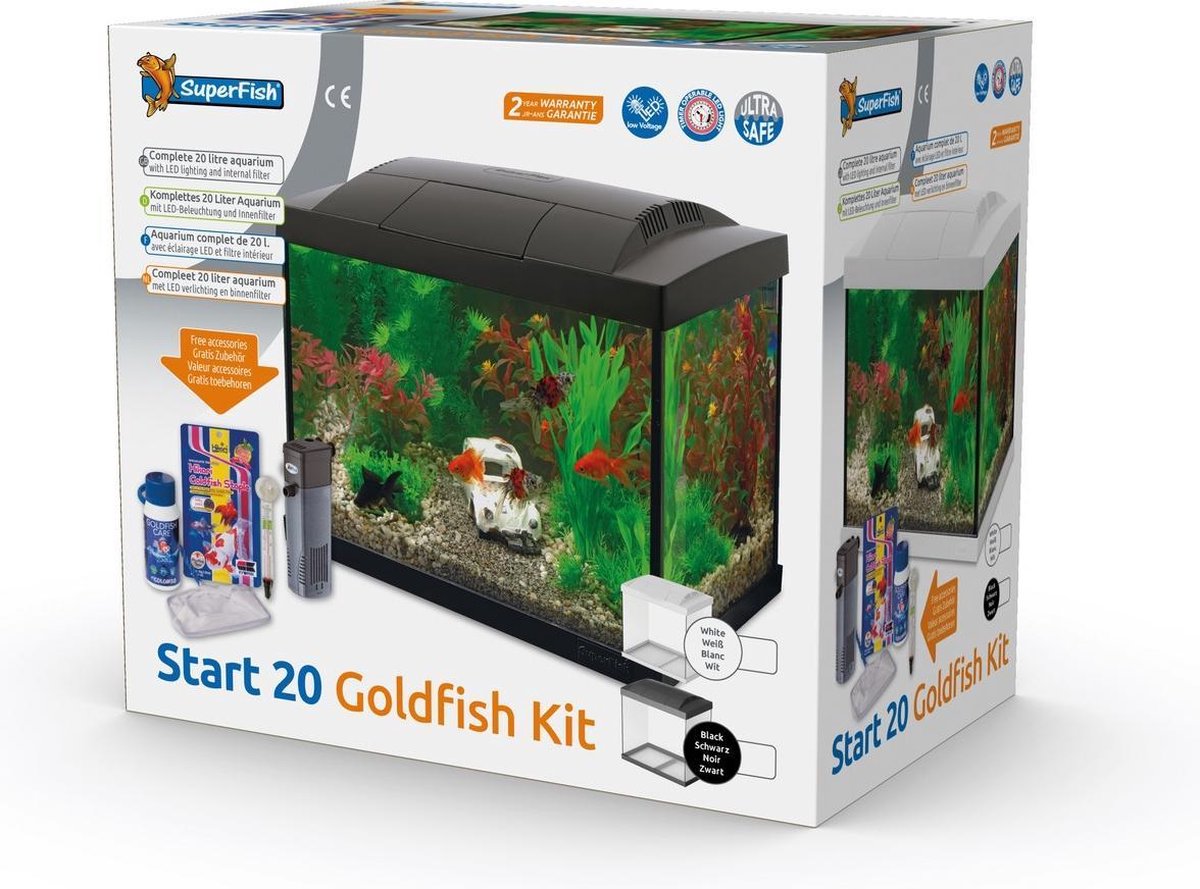 Superfish Start 20 Goldfish Aquarium LED - 36 x 23 x 32.1 cm - 20 L - Wit