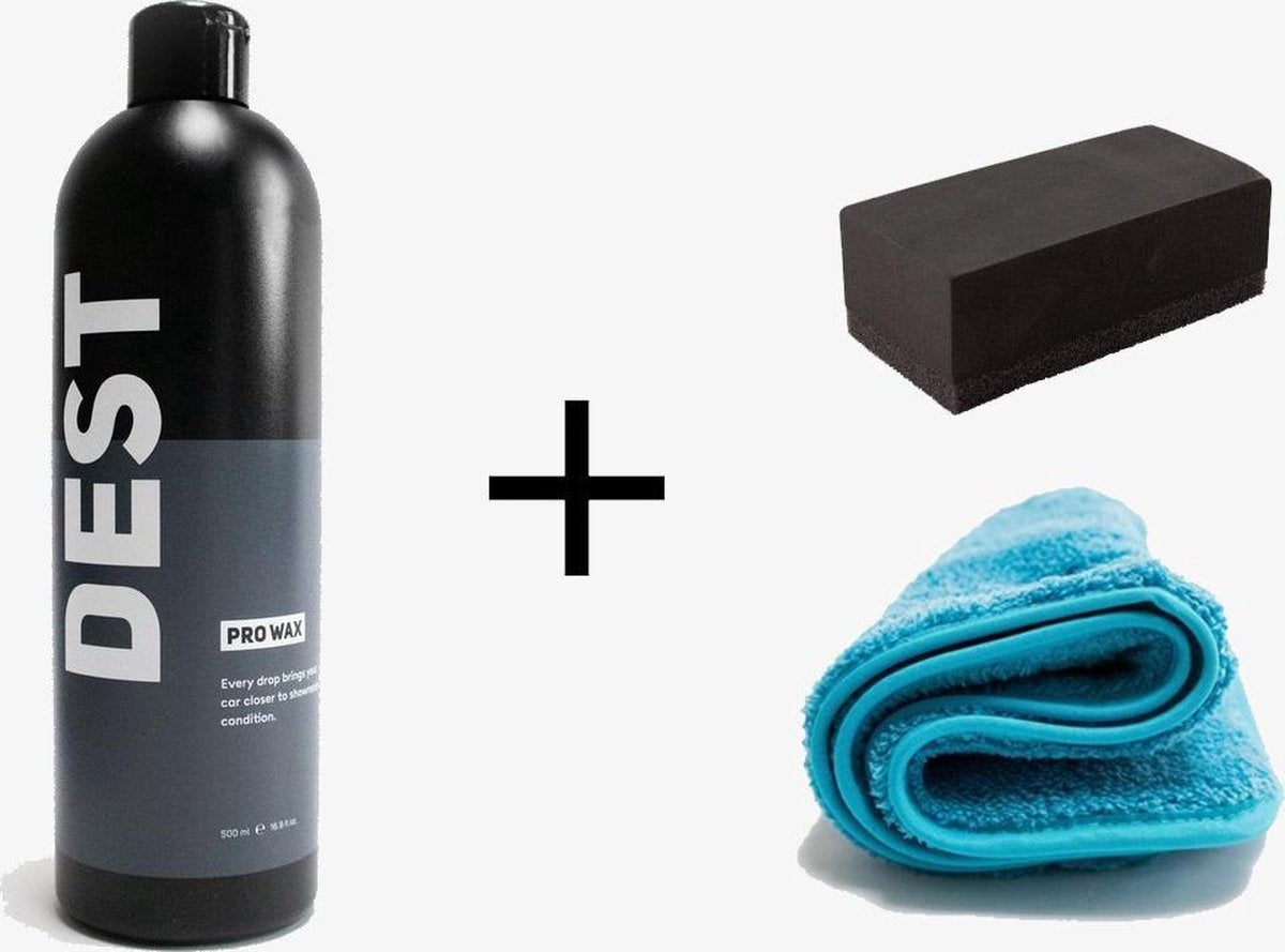 DEST Autowax - Pro Autopoets -  Carnauba Wax - GRATIS microvezeldoek + spons