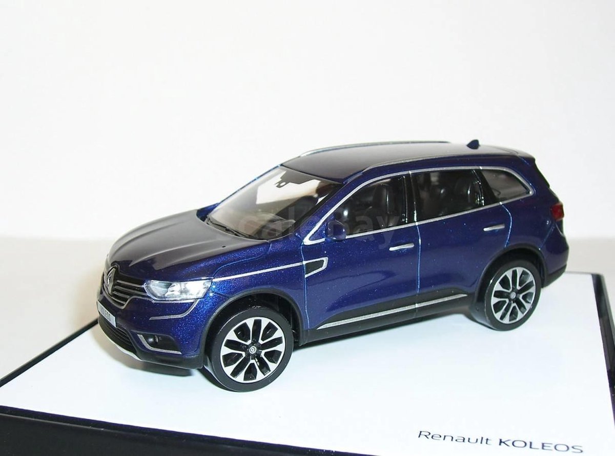 Renault Koleos (Blauw) (10 cm) 1/43 Norev [Inclusief Luxe Showcase] - Modelauto - Schaalmodel - Model auto - Miniatuurauto - Miniatuur autos
