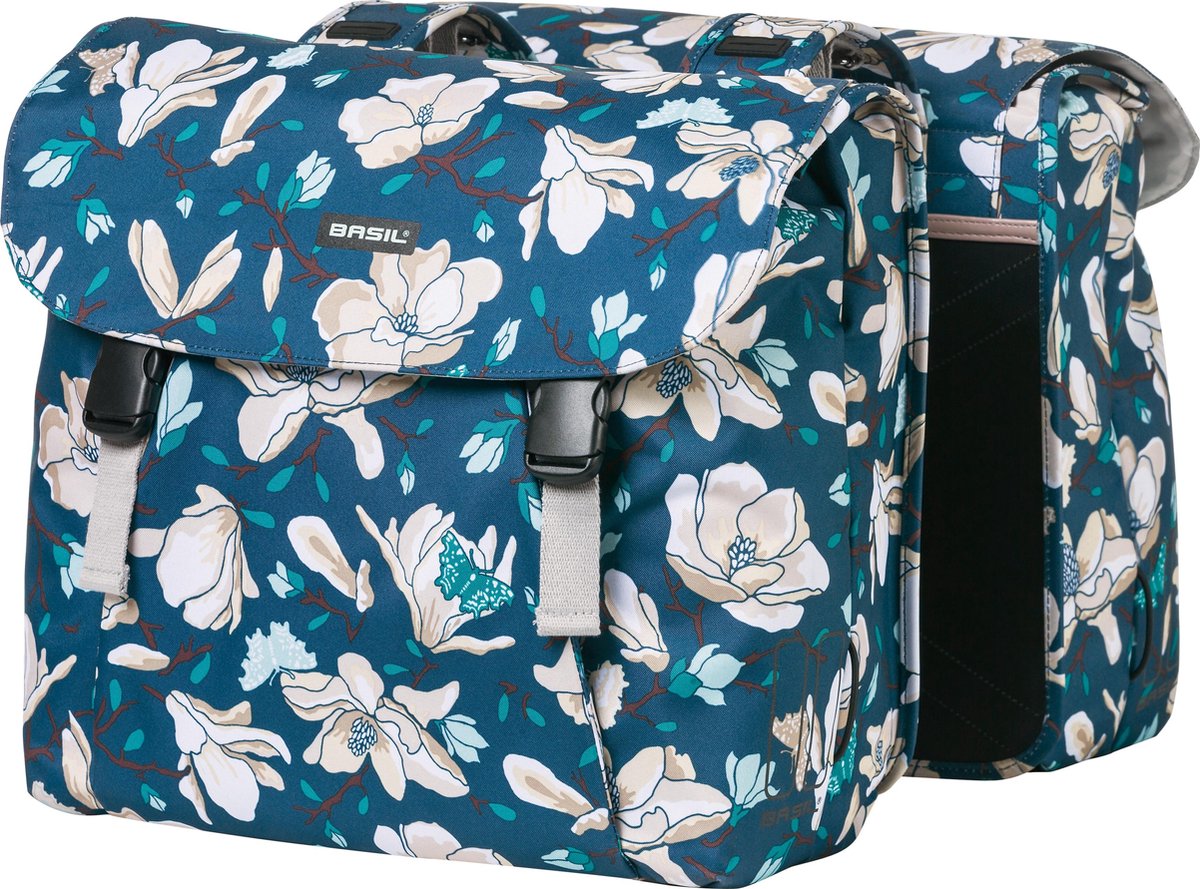 Basil Magnolia Dubbele fietstas - Blauw - 35 Liter