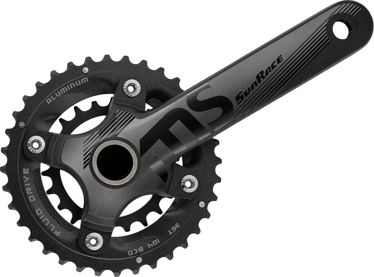 Sunrace crankstel hollowtech fcms66 10-speed 36/22t. 175mm incl. bbm97