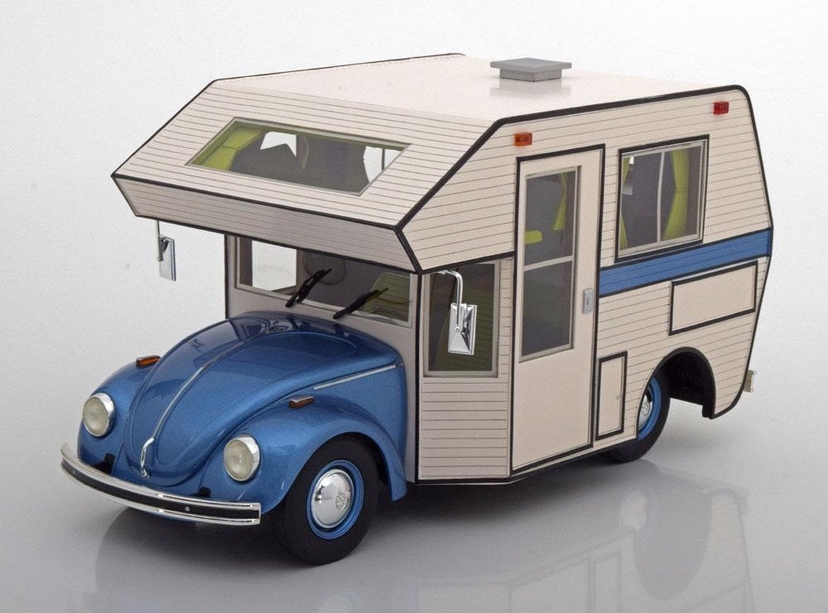 Volkswagen Kever Motorhome Blauw / Creme 1-18 Schuco Pro R Limited 500 Pieces