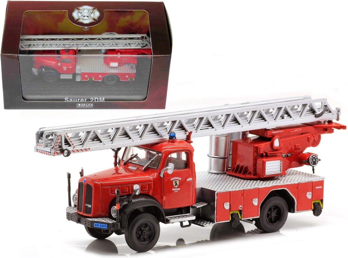 Saurer 2DM Brandweer - Edition Atlas miniatuur auto 1:72