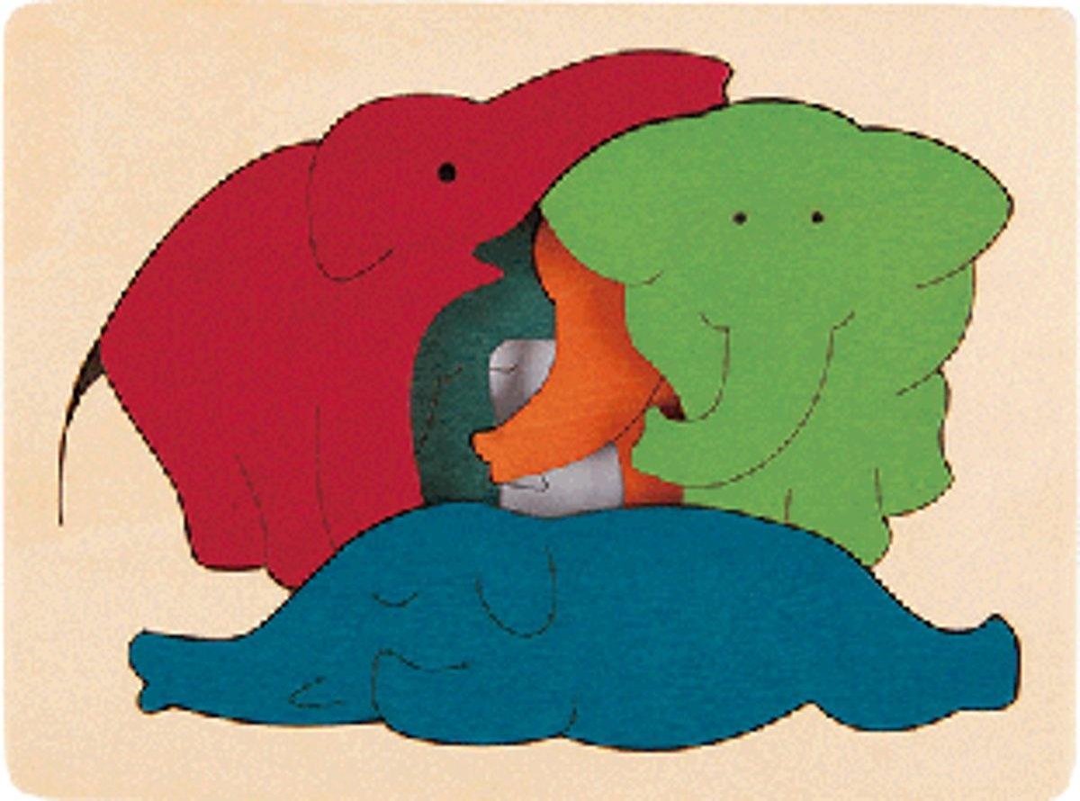 Hape Vormenpuzzel Olifant Junior Hout 6 Stukjes