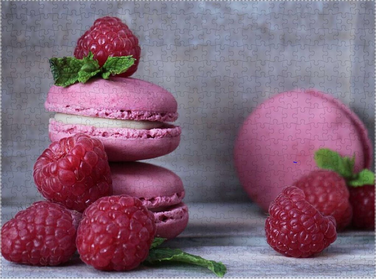 Framboos Macaron Merengue | Puzzel  500 stukjes