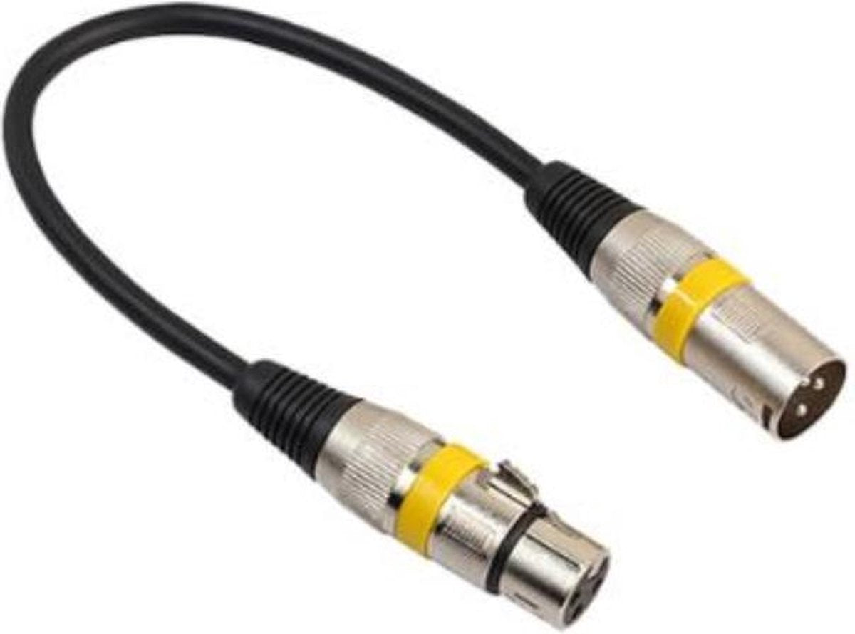 Coretek XLR (m) - XLR (v) audiokabel / zwart/geel - 0