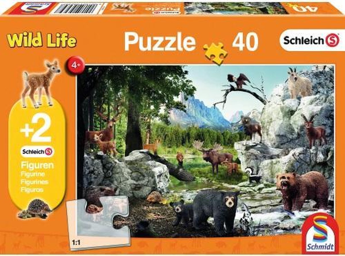 Puzzel 40 stukjes-dieren in het bos