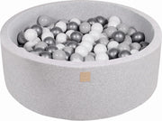 Ronde Ballenbak set incl 200 ballen 90x30cm - Licht Grijs: Zilver