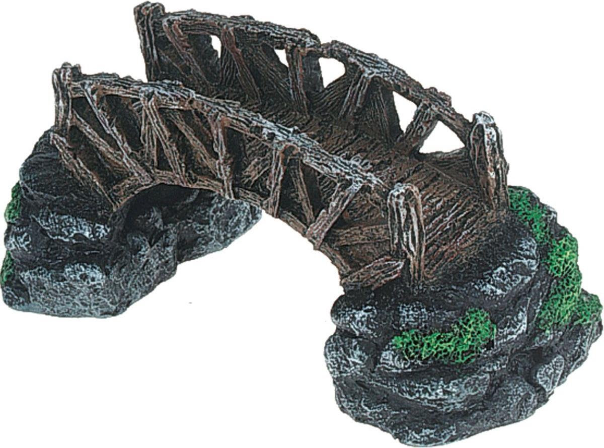 Aquarium decoratie Brug met Mos - 17 x 8 x 8 cm