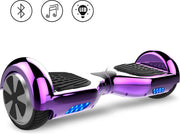 Evercross Self Balancing Smart Hoverboard Balance Scooter 6.5 inch/ V.5 Bluetooth speakers/ LED Verlichting /speciaal ontwerp - Paars Chroom