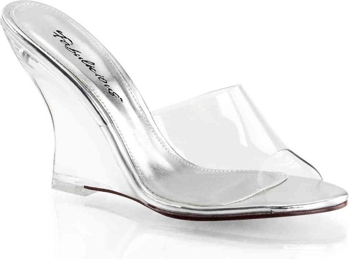 Fabulicious Sleehakken -35 Shoes- LOVELY-401 US 5 Transparant/Zilverkleurig