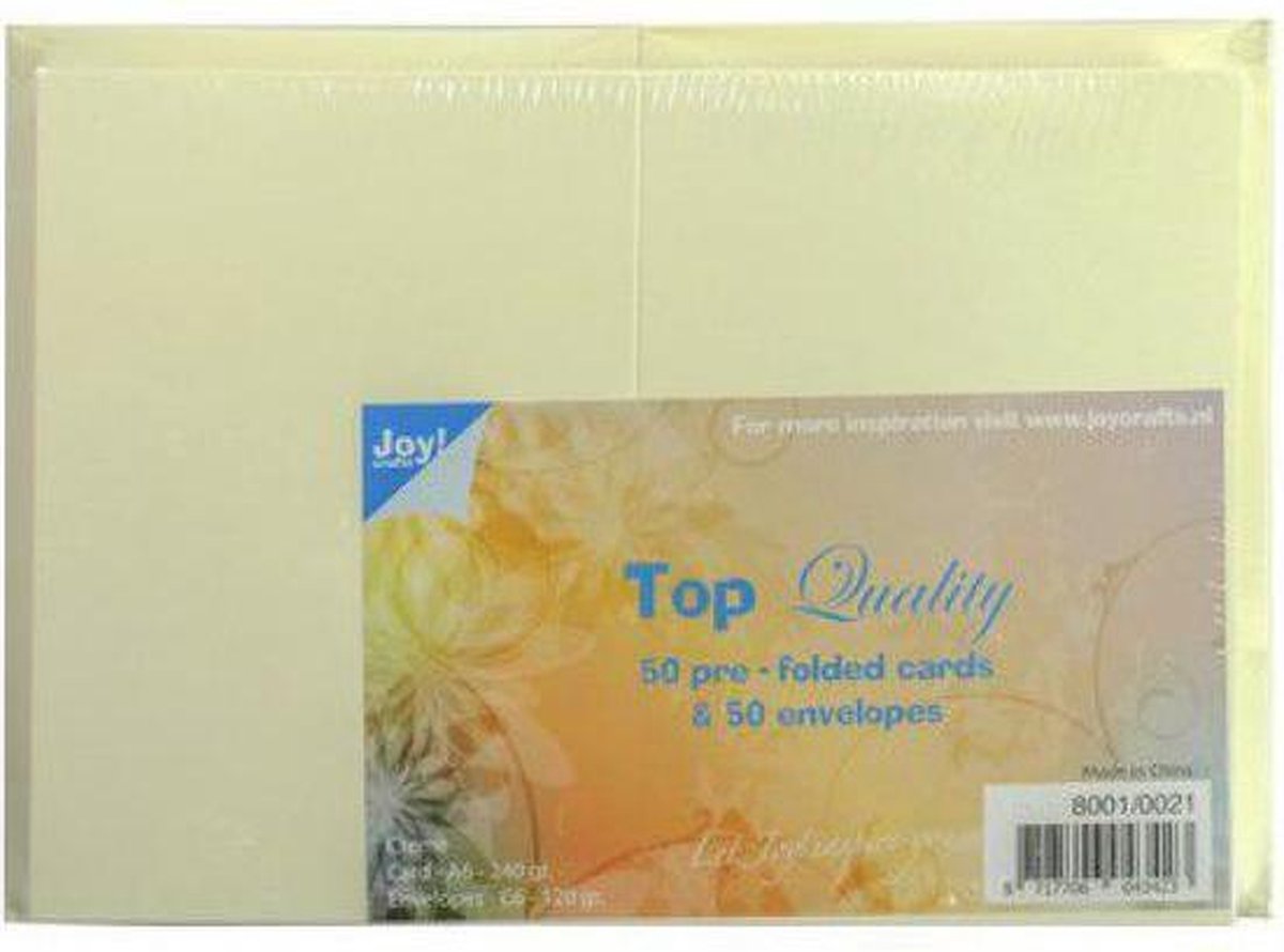Joy! Crafts TOP Quality Kaarten A6 en Enveloppen Creme C6 8001/0021 50 st - 240 gr - 120 gr