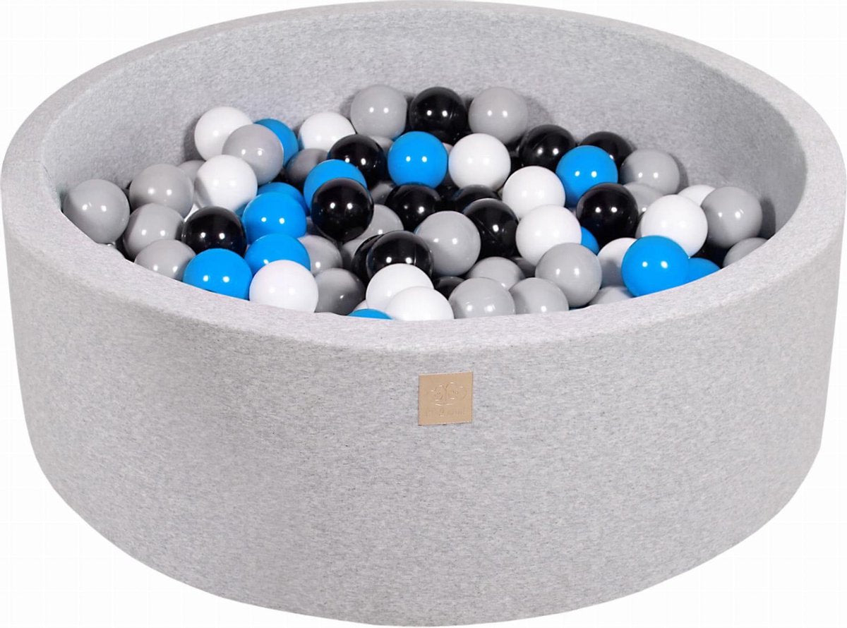 Ronde Ballenbak set incl 200 ballen 90x30cm - Licht grijs: Wit
