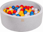 MeowBaby® Ronde Ballenbak set incl 200 ballen 90x30cm - Licht Grijs: Rood