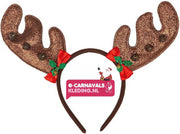 Rendier diadeem met belletjes | Luxe rendier gewei diadeem met belletjes | Kerst diadeem rendier voor de kerstborrel op het werk