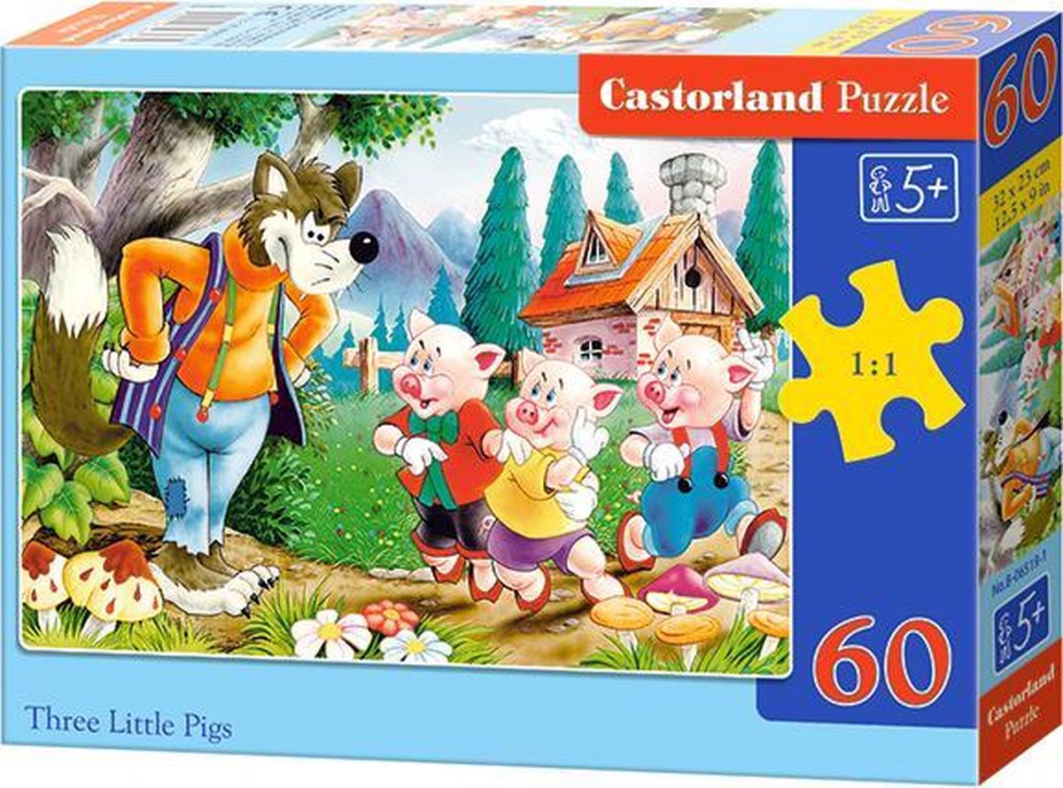 Three Little Pigs - Legpuzzel - 60 Stukjes