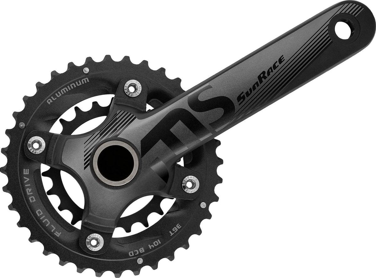 Sunrace crankstel hollowtech fcms66 10-speed 36/22t. 175mm incl. bbm97
