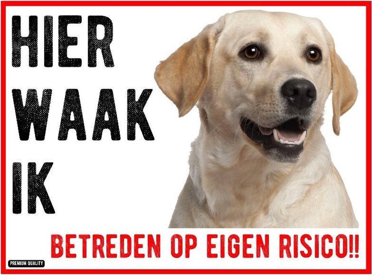 Waakbord Labrador Blond Dibond 20x15cm