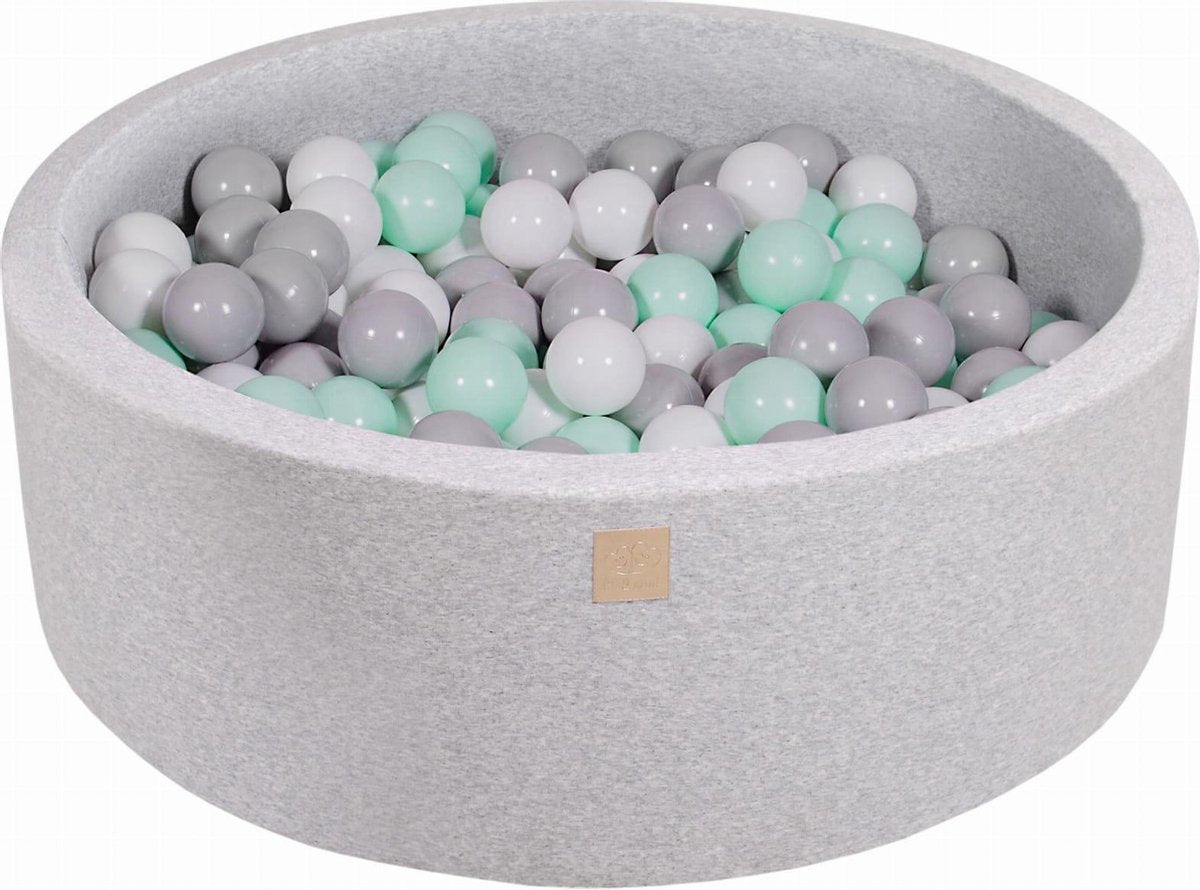 Ronde Ballenbak set incl 200 ballen 90x30cm - Licht Grijs: Mint