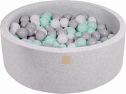Ronde Ballenbak set incl 200 ballen 90x30cm - Licht Grijs: Mint