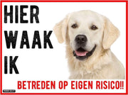 Waakbord Golden Retriever Dibond 20x15cm