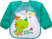 JillyBee - Slabber - Schort - Slabberschort - Waterproof - Mouwen -Dinosaurus - Dino - Groen